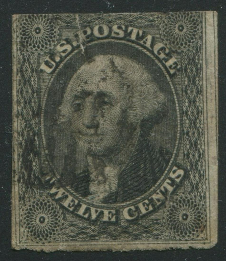 USA 1851 #17 12 Cents Gray Black NG: USA 1851 #17 A16 12 Cents Gray Black No Gum