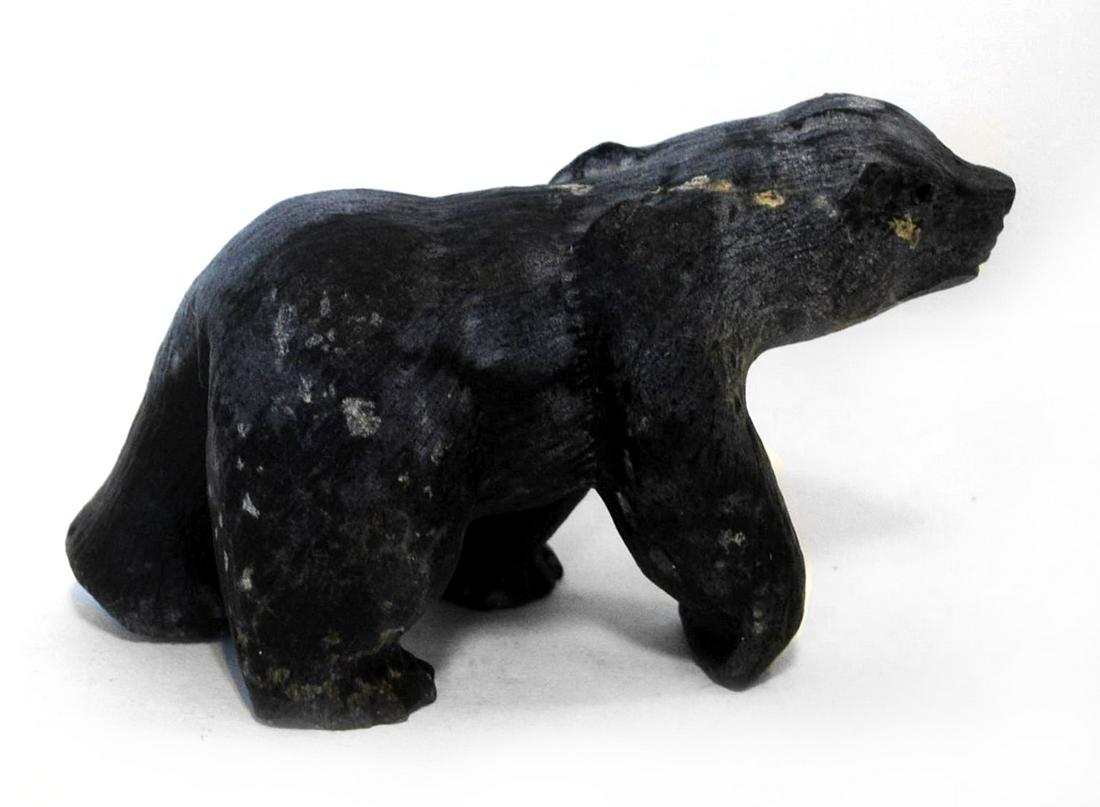 Putuguk Ashevak's "Bear" Sculpture: Putuguk Ashevak's "Bear" original Inuit carving. Carved in 2000, from the community of Taloyoak. 5 1/2" x 3" x 3 1/4" 4 1/2" x 3" x 3 1/4"