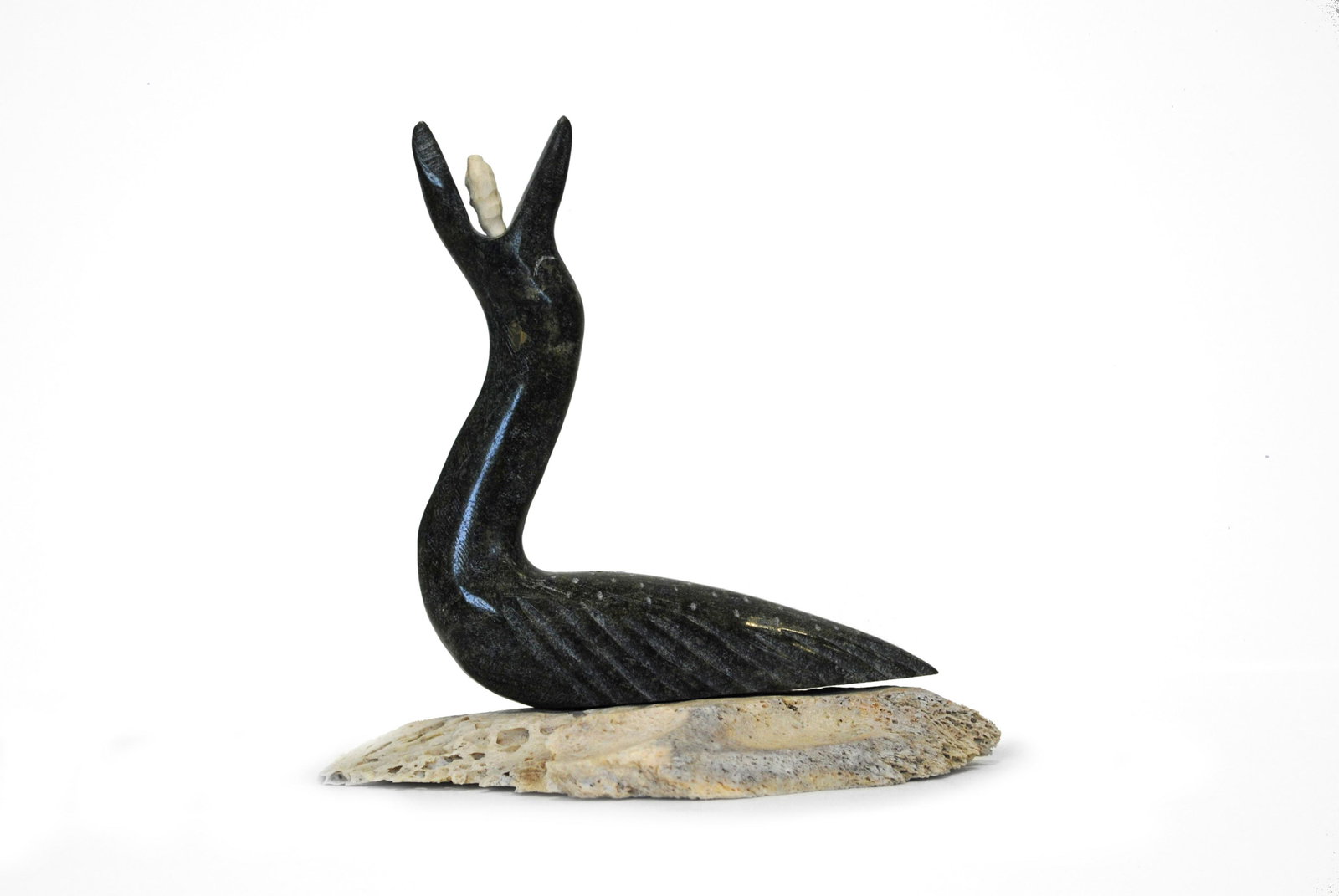 Isaac Panigayak's "Loon and Fish" Sculpture (1 of 5)