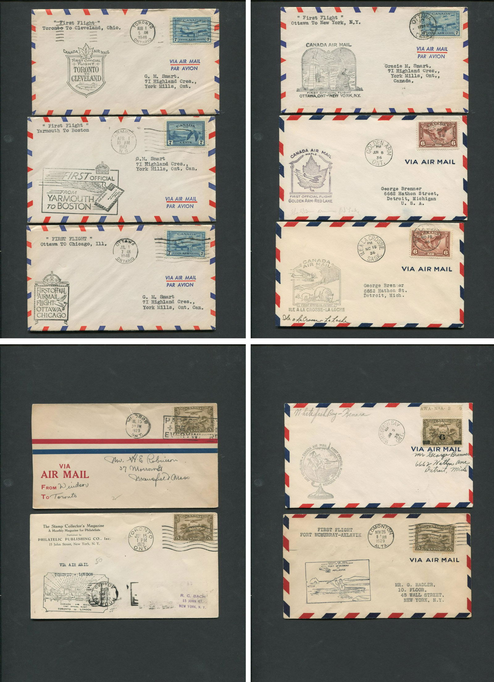Canada First Flight Covers Collection 1929-47 (1 of 5)