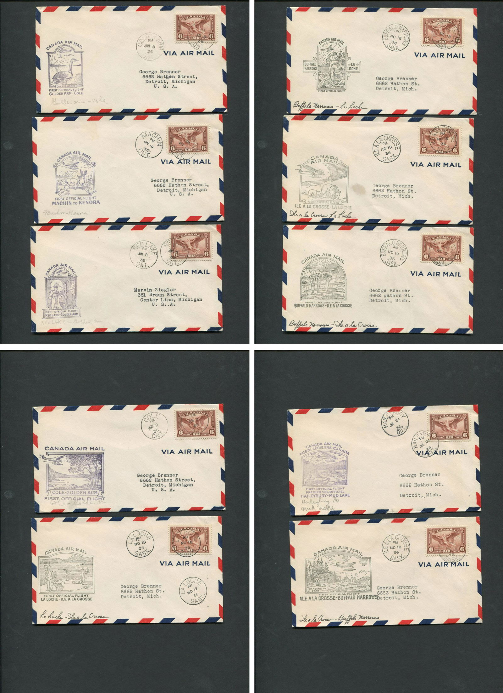 Canada First Flight Covers Collection 1936 (1 of 5)