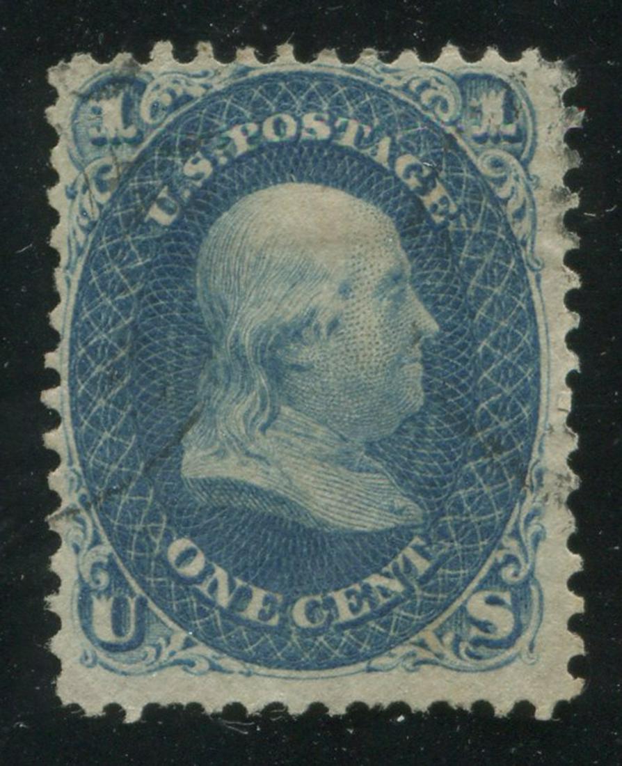 USA 1861 #63b 1c Dark Blue U F (1 of 2)