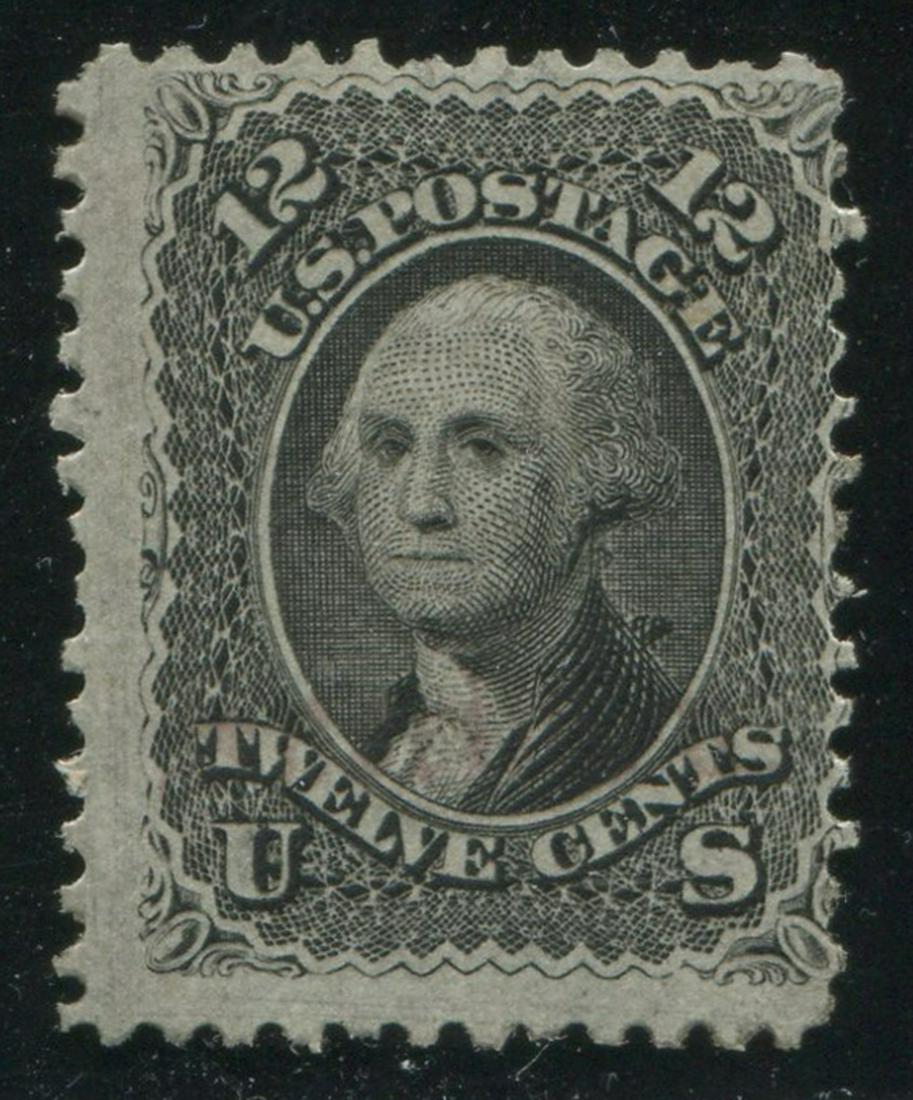 USA 1861-62 #69 12c Black VF MNH: USA 1861-62 #69 12c Black, very fine, mint never hinged. An attractive never hinged example with very strong original gum covering 80%+. 3 margins with bottom and left margins massive jumbo. A few min