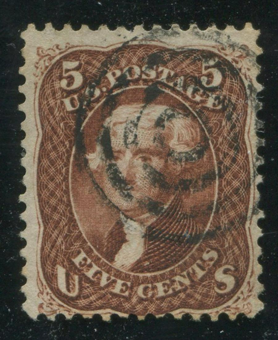 USA 1863 #76 5c Brown U VG (1 of 2)