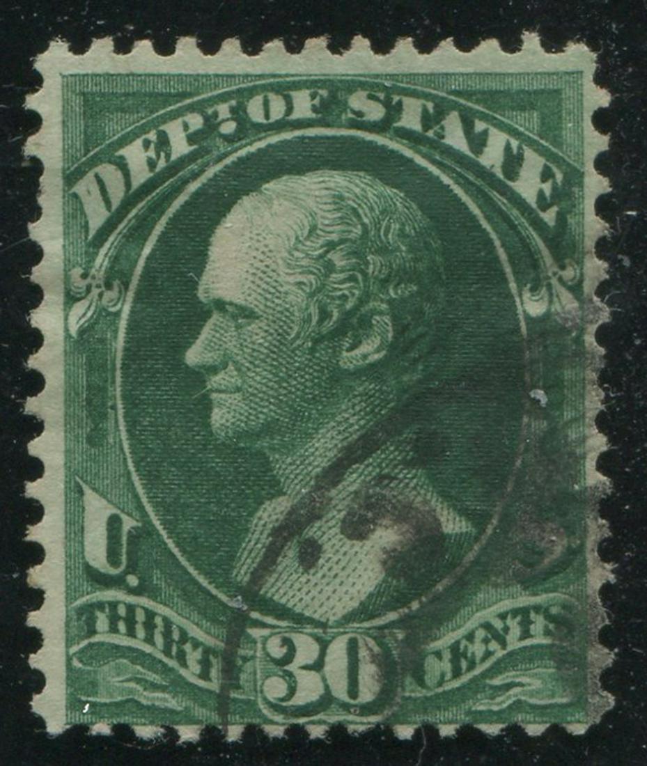 USA 1873 #O66 30c Dark Green U VG (1 of 2)