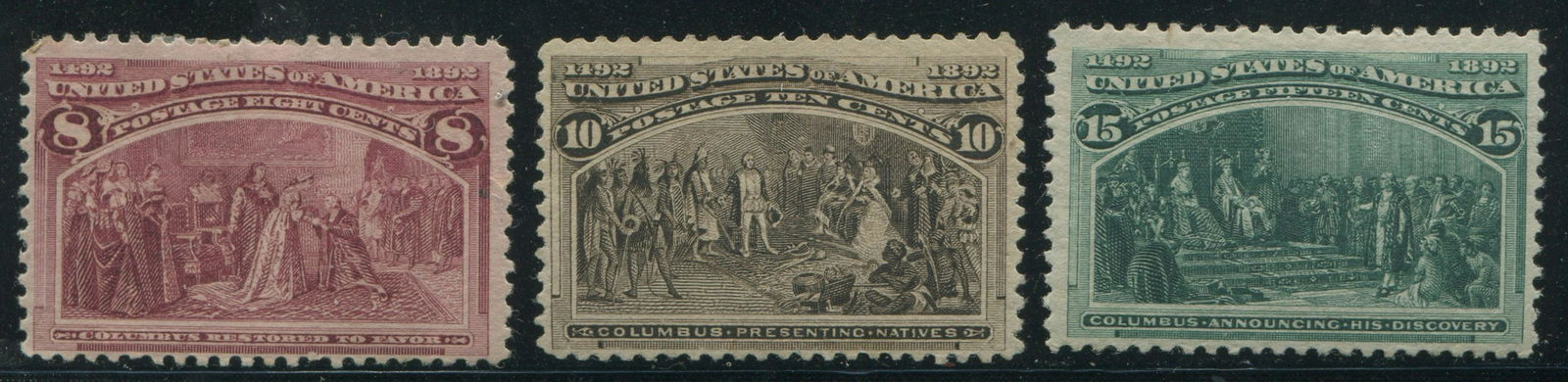 USA 1893 #236-#238 Columbian Exposition Issues Unused (1 of 2)