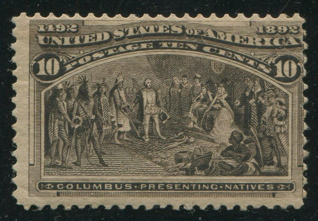USA 1893 #237 10c Black Brown VG MNH: USA 1893 #237 10c Black Brown, very good, mint never hinged. Pristine original gum. S/C 2021 value in VG is $93.
