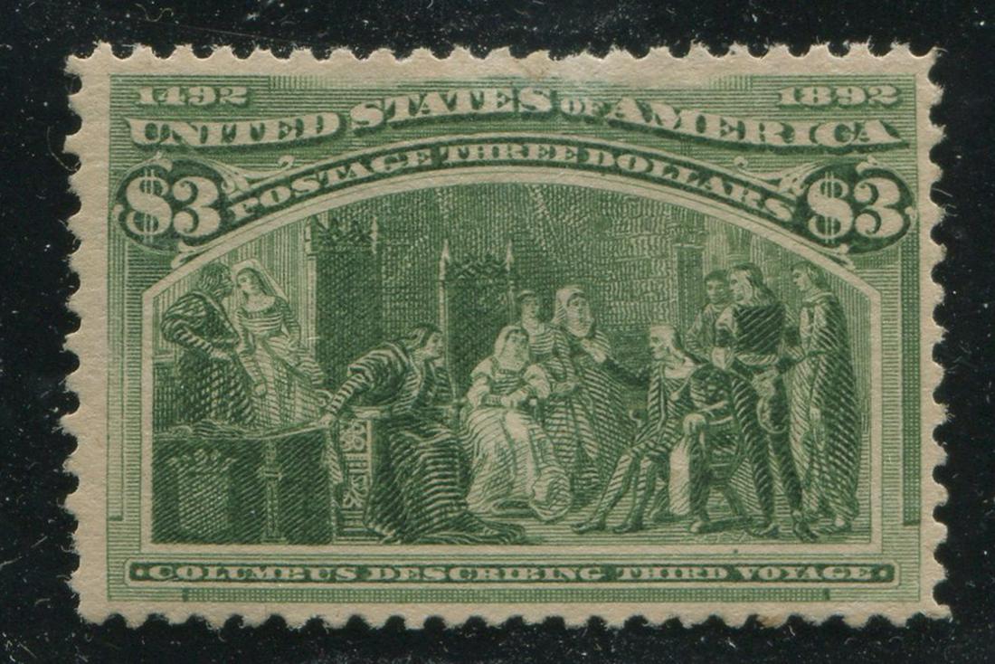 USA 1893 #243 $3 Yellow Green F UN (1 of 2)