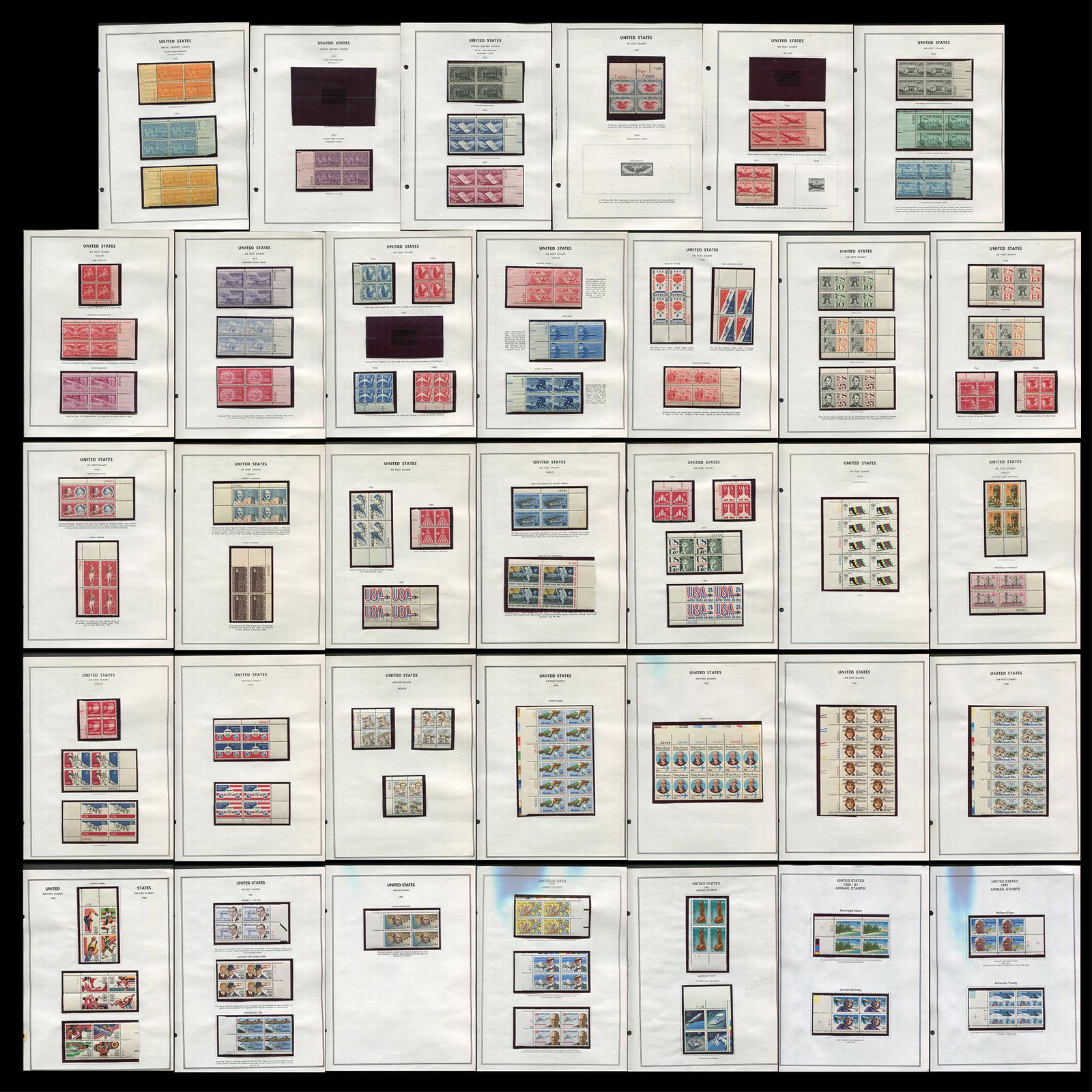 USA Stamp Collection Plate Blocks 1925- (1 of 10)