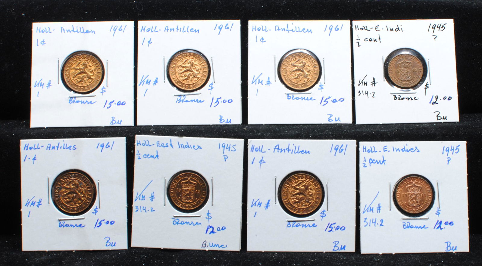 Netherlands 1961 KM#1, #314.2 8 Coin Collection (1 of 2)