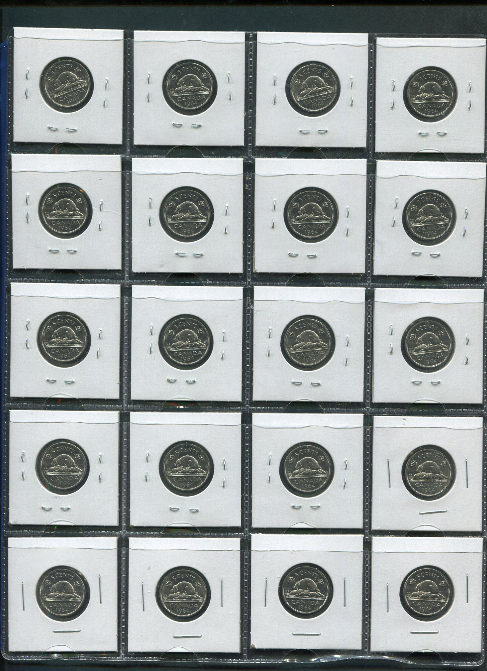 Canada 1964 5 Cent Coin Collection (1 of 2)