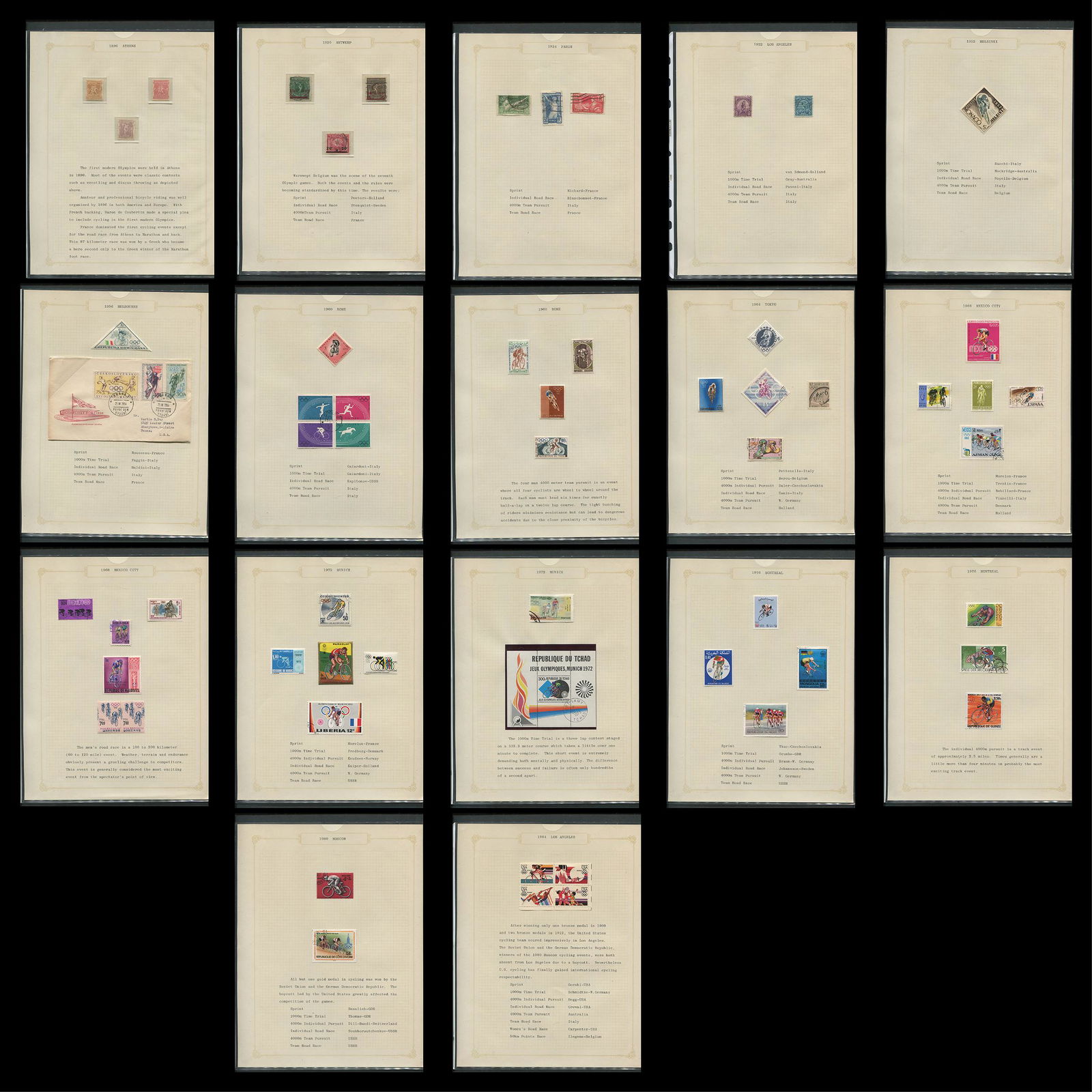 Cycling in the Olympics Stamp Collection (1 of 10)