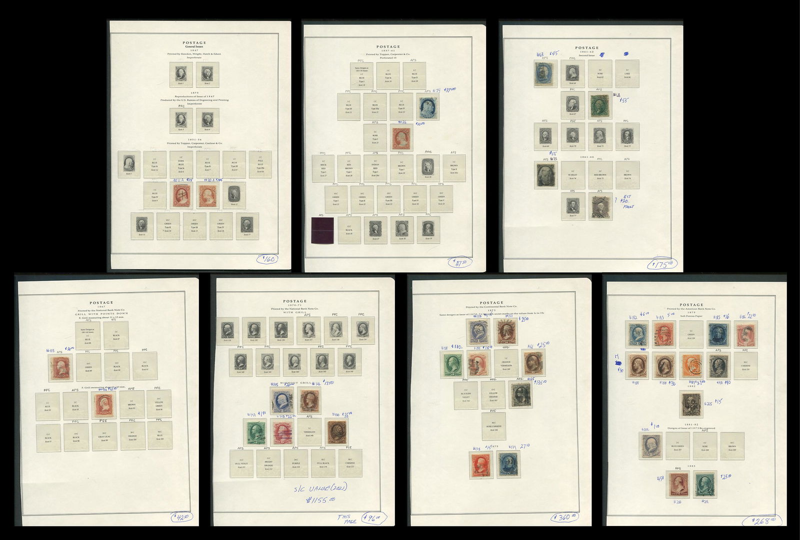 USA Stamp Collection 1847-1882 (1 of 8)