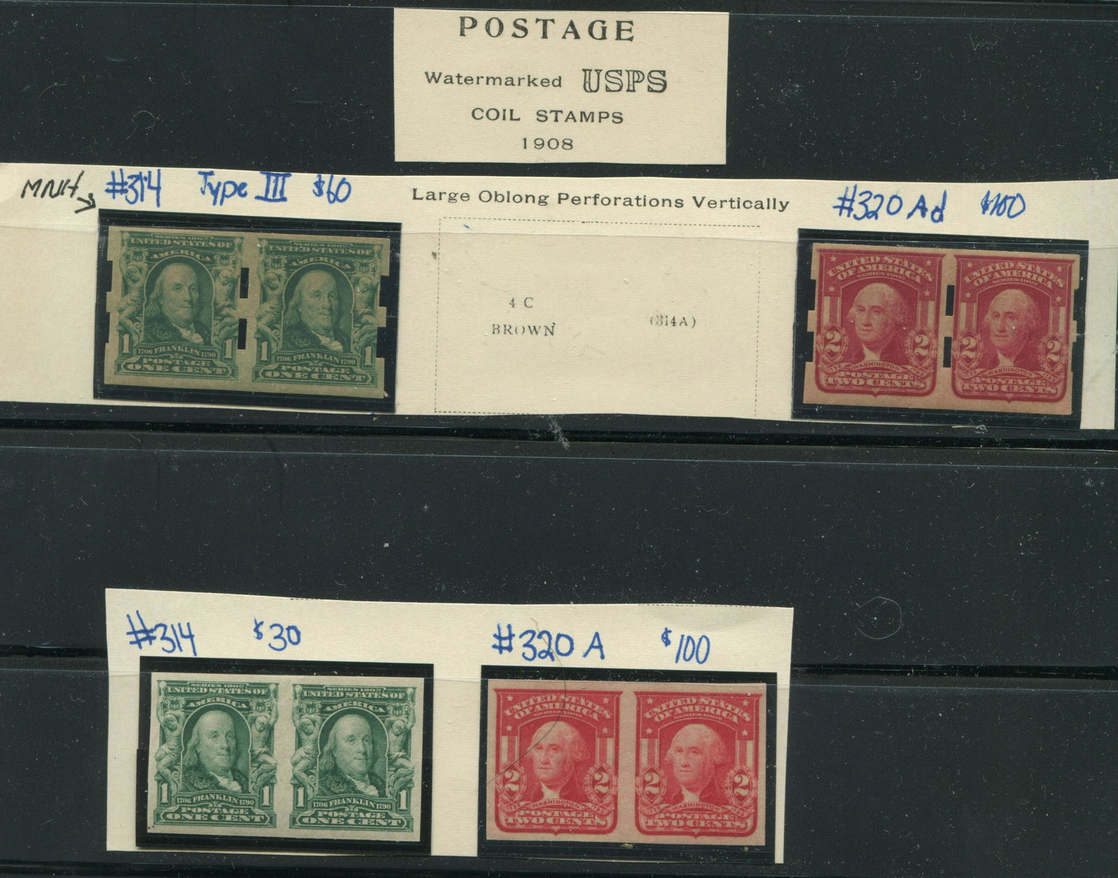 USA Stamp Collection 1908 Coils (1 of 1)