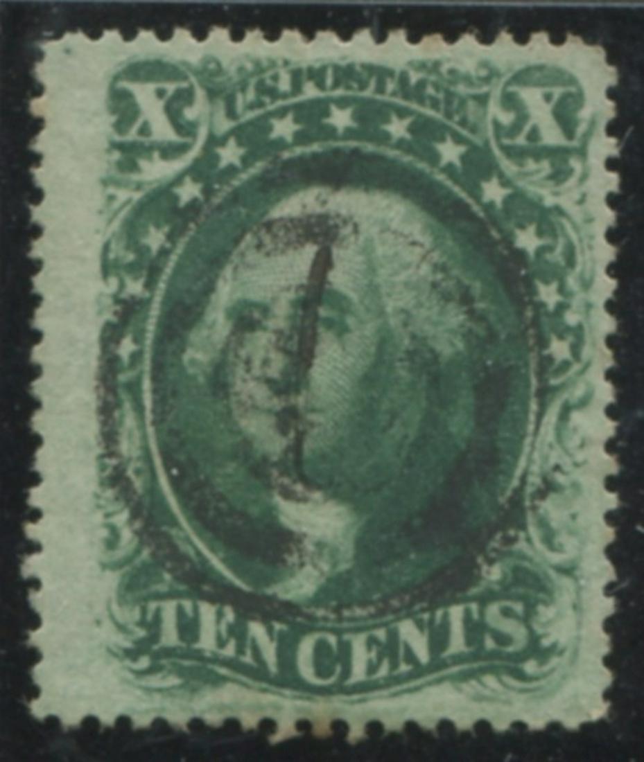 USA 1857-61 #31 10c Green Type I U F-VF (1 of 2)