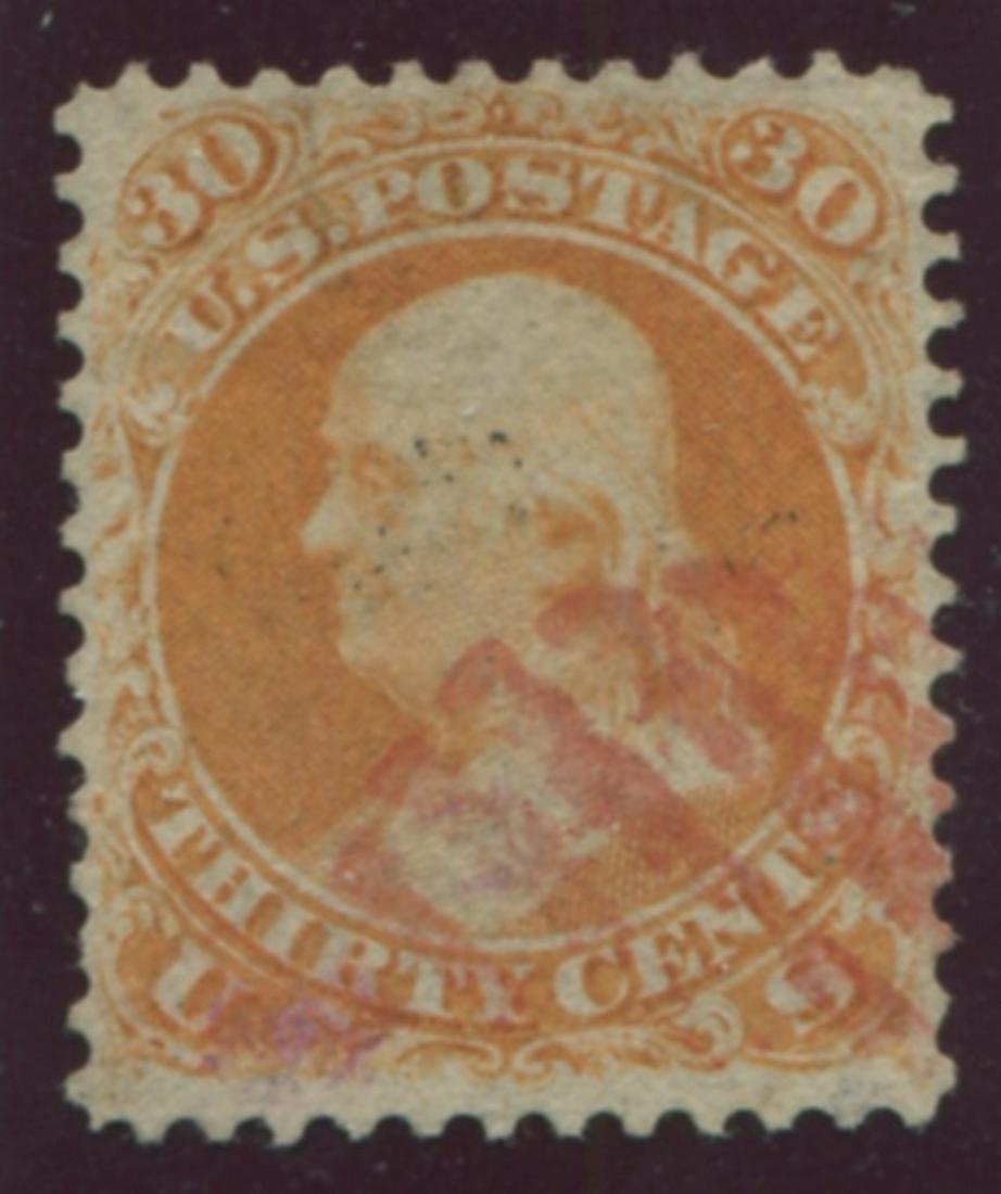 USA 1861-62 #71 30c Orange U F-VF (1 of 2)