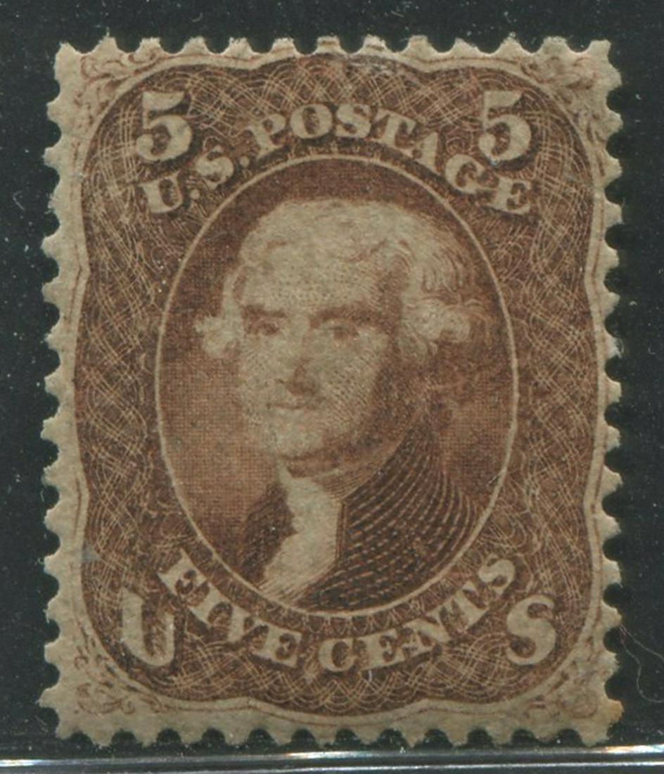 USA 1863 #76 5c Brown VG-F M (1 of 2)
