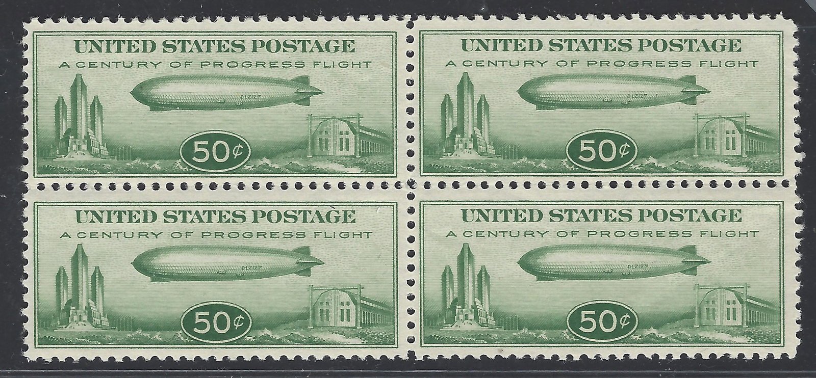 USA 1933 #C18 50c Green Block of 4 VF MNH (1 of 2)