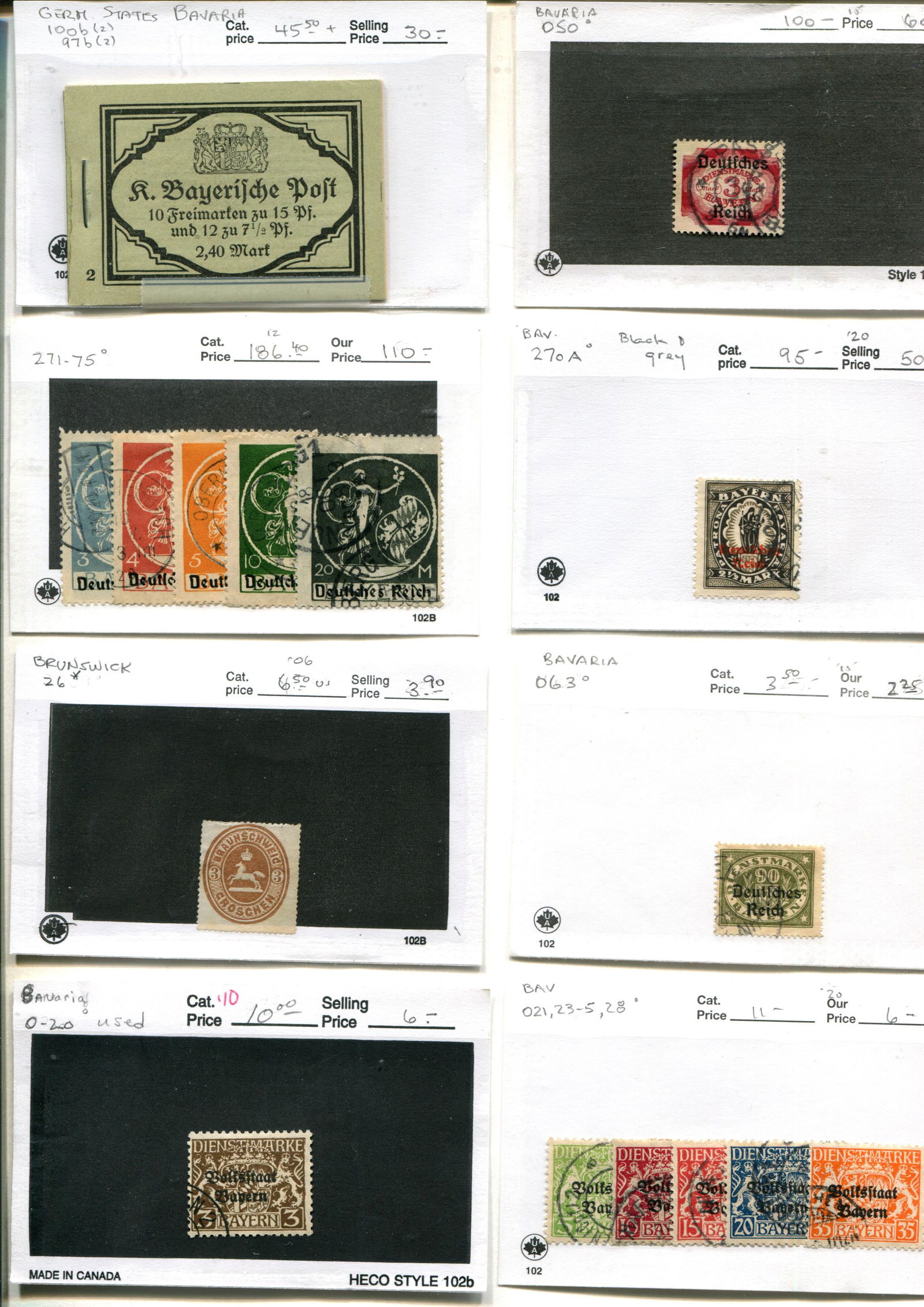 German State of Barvaria 1914 - 1920, #97b / #275, a mint and used group include some officials (1 of 1)