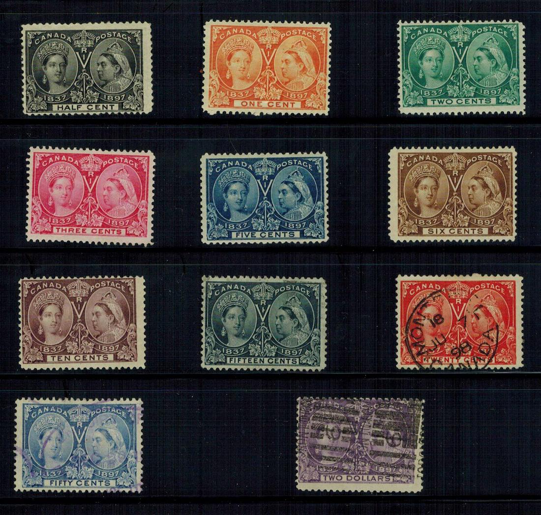 Canada 1897, #50 /#62 a MH and used group of 11, on a stocksheet (1 of 1)
