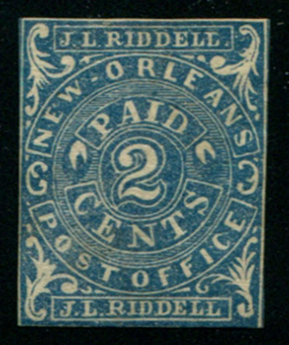 Confederate States Postmaster Provisionals 1861 #62X1 2c Blue Unused VG (1 of 2)