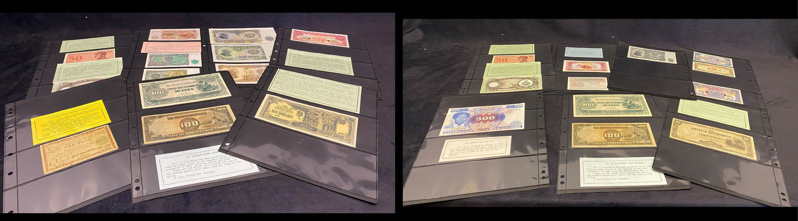 World Bank Note Collection, 23 notes from Bulgaria, Japanese Government, Uganda, British Armed (1 of 3)