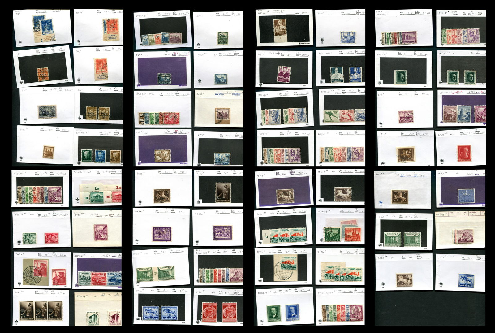 Germany Semi Postal Stamps, 1922- 1940, #B3 /#b173, a mint and used accumulation in 102s (1 of 9)