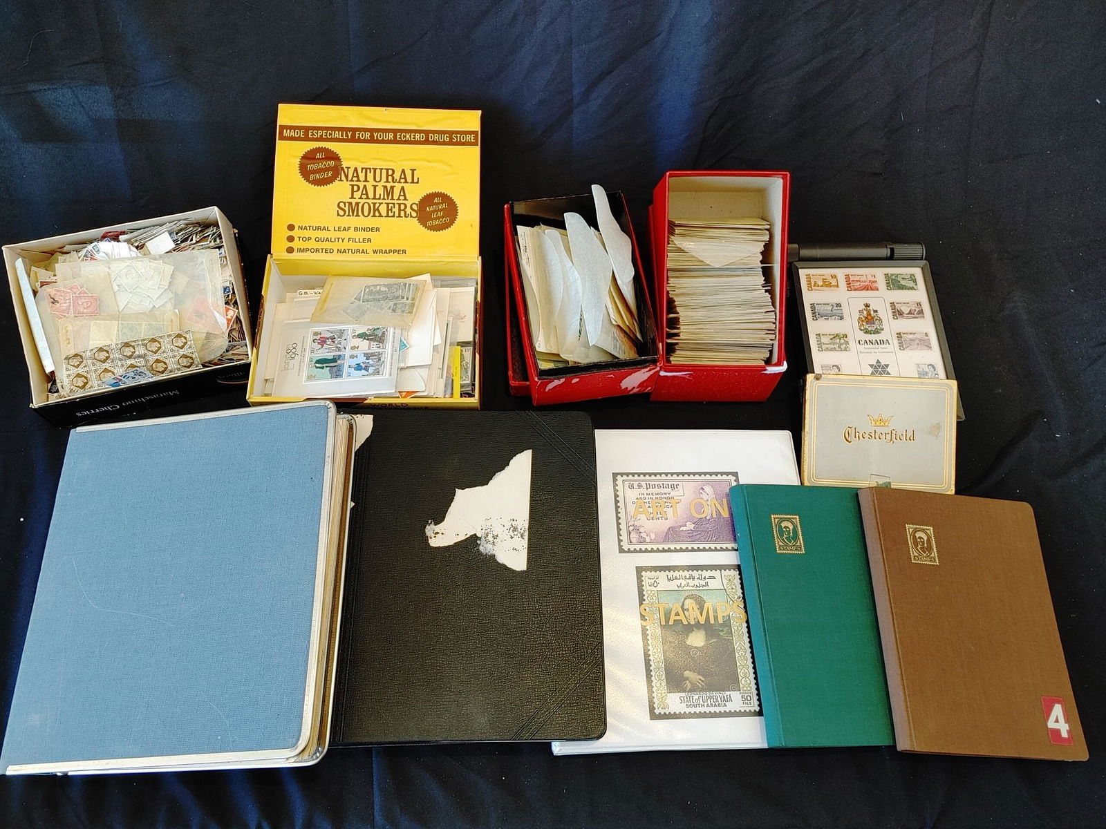 Many hundreads of world mint and used in albums, boxes and loose from 1900's to 1970s (1 of 2)