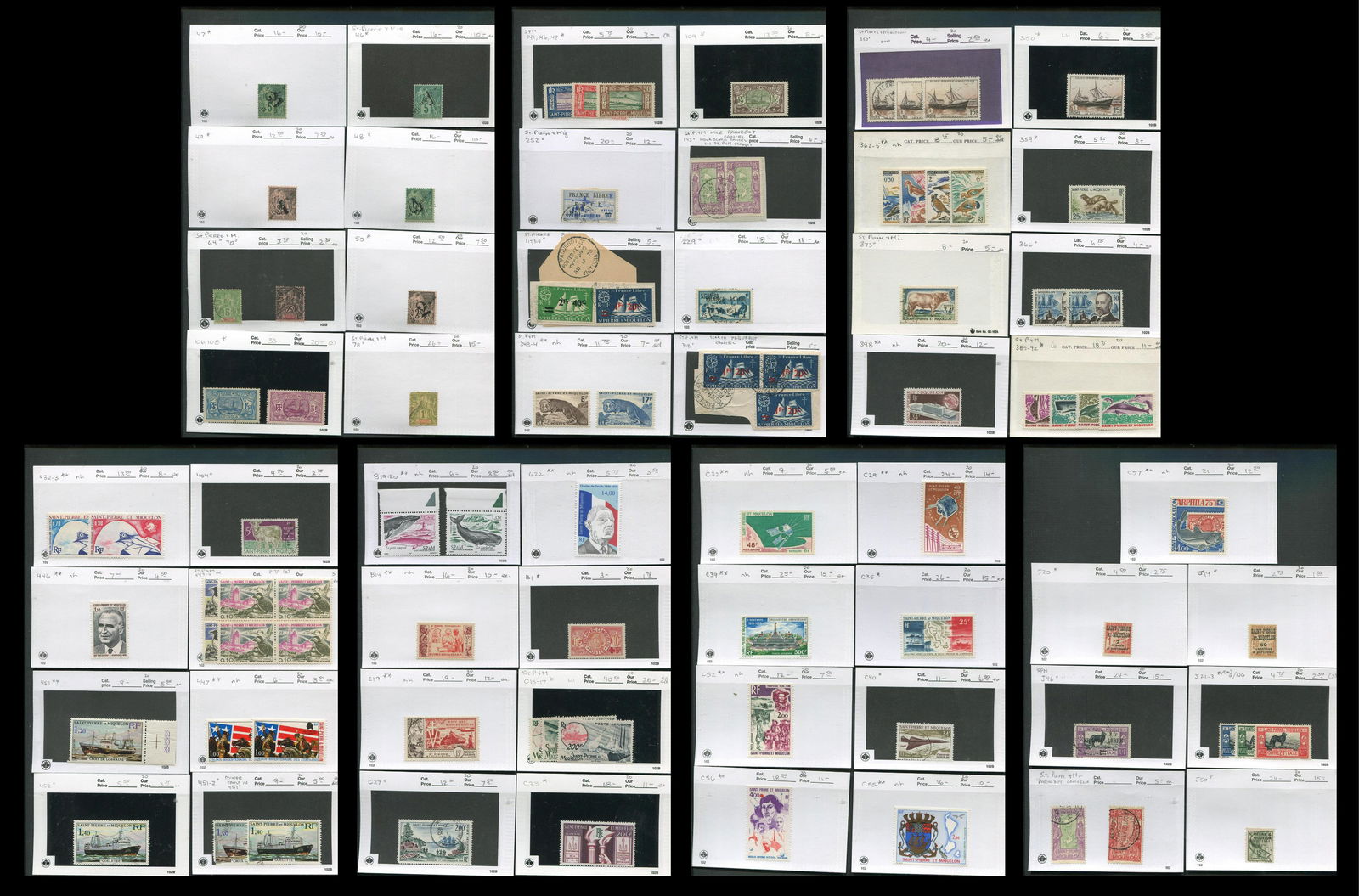 St.Pierre & Miquelon 1892-1942, #46 / J50,, a mint and used group in 102s (1 of 8)