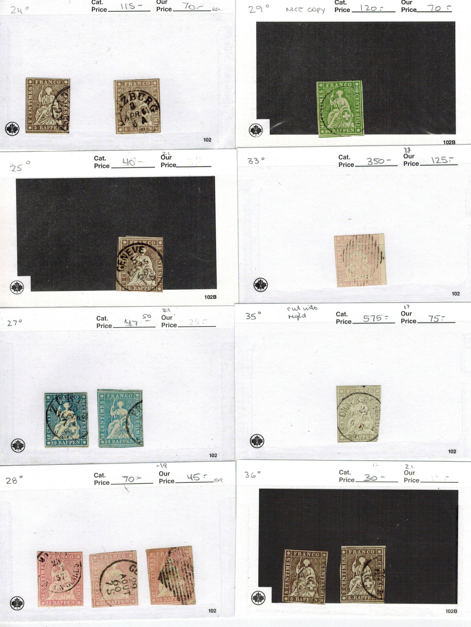 Switzerland 1855-1867 #24/#55a Used (1 of 4)