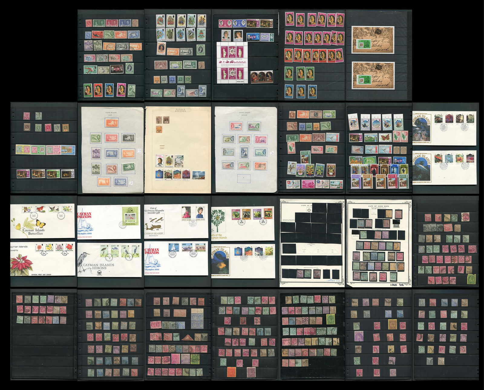 Cape of Good Hope 1871 to 1904, #28 / #65, a mainly used selection with a few MH examples, on leaves (1 of 6)