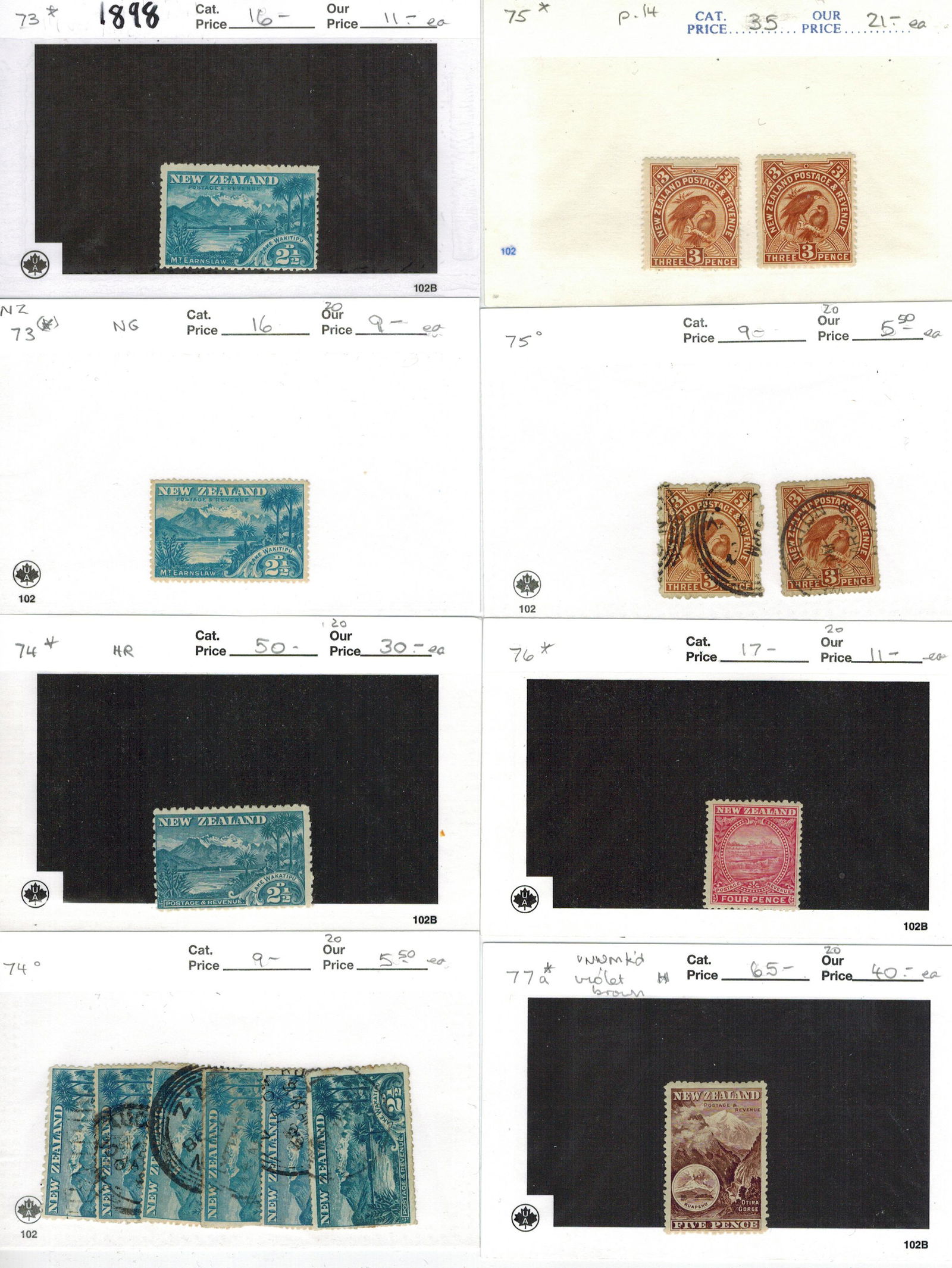 New Zealand 1898-1918 #73/#163 Mint , Used (1 of 9)