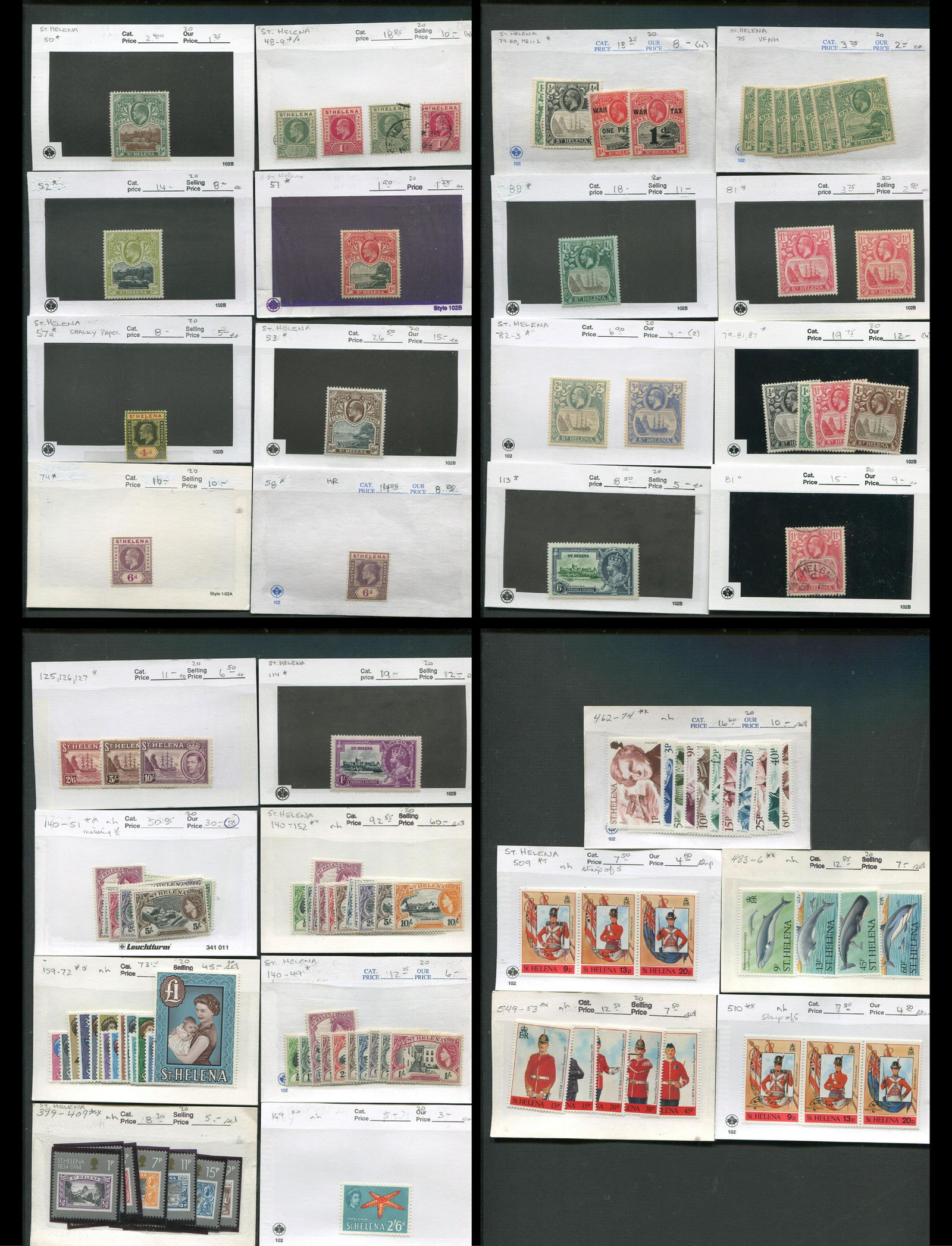 St.Helena 1902-1991, #48 / # 553, a mint and used selection in 102s (1 of 5)