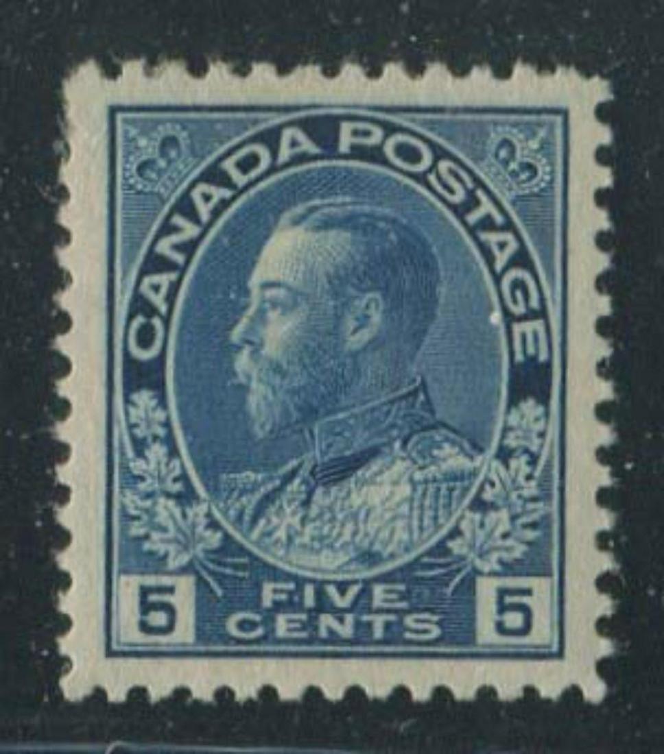 Canada 1911-1925, #111, 5c dark blue MNH, fresh colour (1 of 2)