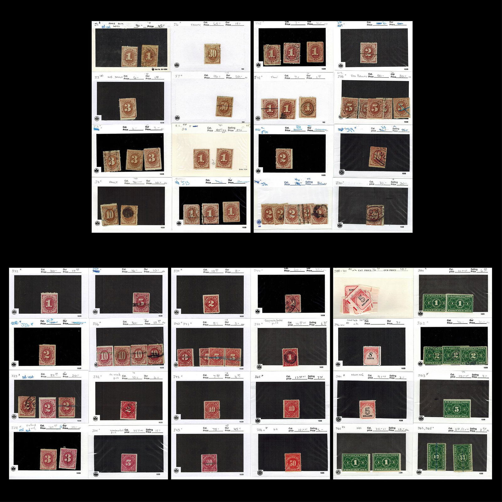 USA 1879- 1959, #J1 / #J101, #JQ1 /.#JQ5, aMH/MNH and used group of Postage Dues and Parcel POst (1 of 1)