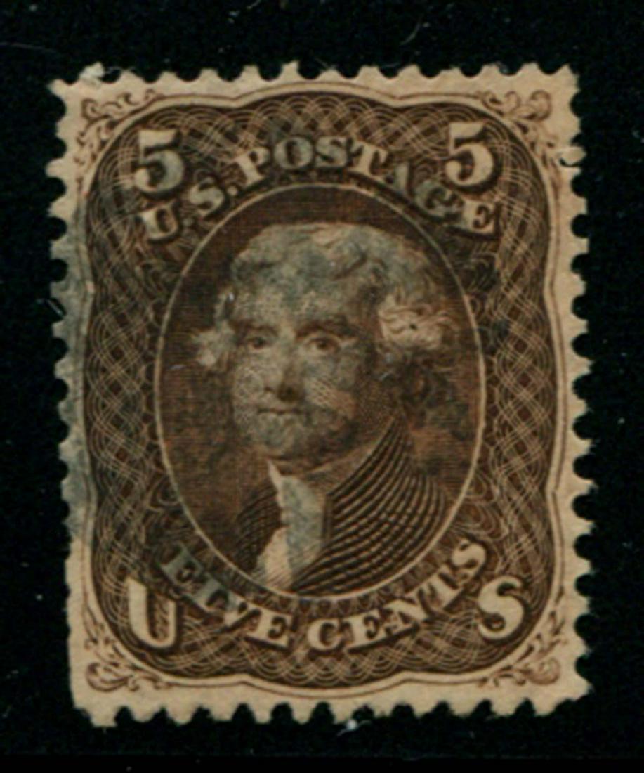 USA 1863 #76a 5c Black Brown Used VF (1 of 2)