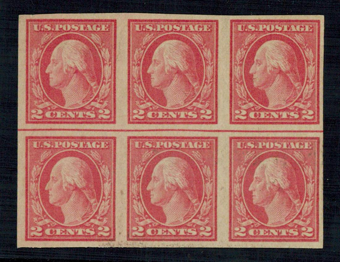 USA 1920 #532 2c Carmine Rose Centre Line Block of 6 MH/MNH (1 of 2)