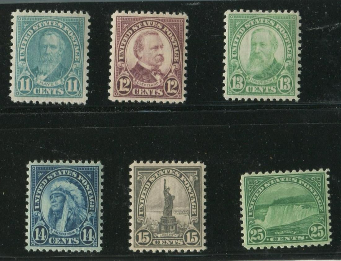 USA 1920-1925,#563/#568, MNH group of six stamps: USA 1920-1925,#563/#568, MNH group of six stamps, Catalogue value $76.25, Appears f-vf