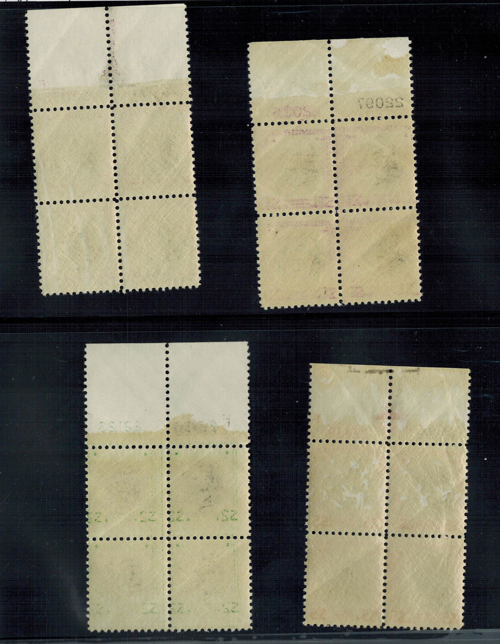 USA 1938 #832-#834 Centre Line Blocks M/MNH VF (1 of 2)