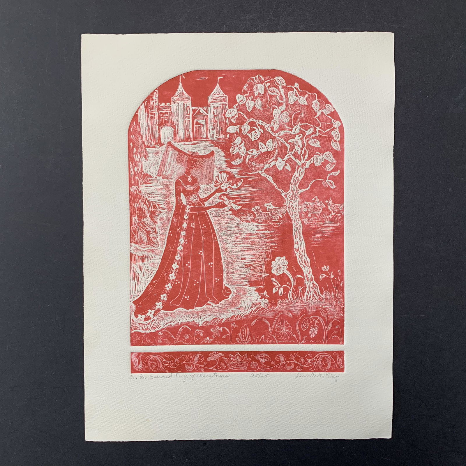 Lucille Gilling's "On the Second Day of Christmas" Limited Edition Etching (1 of 1)