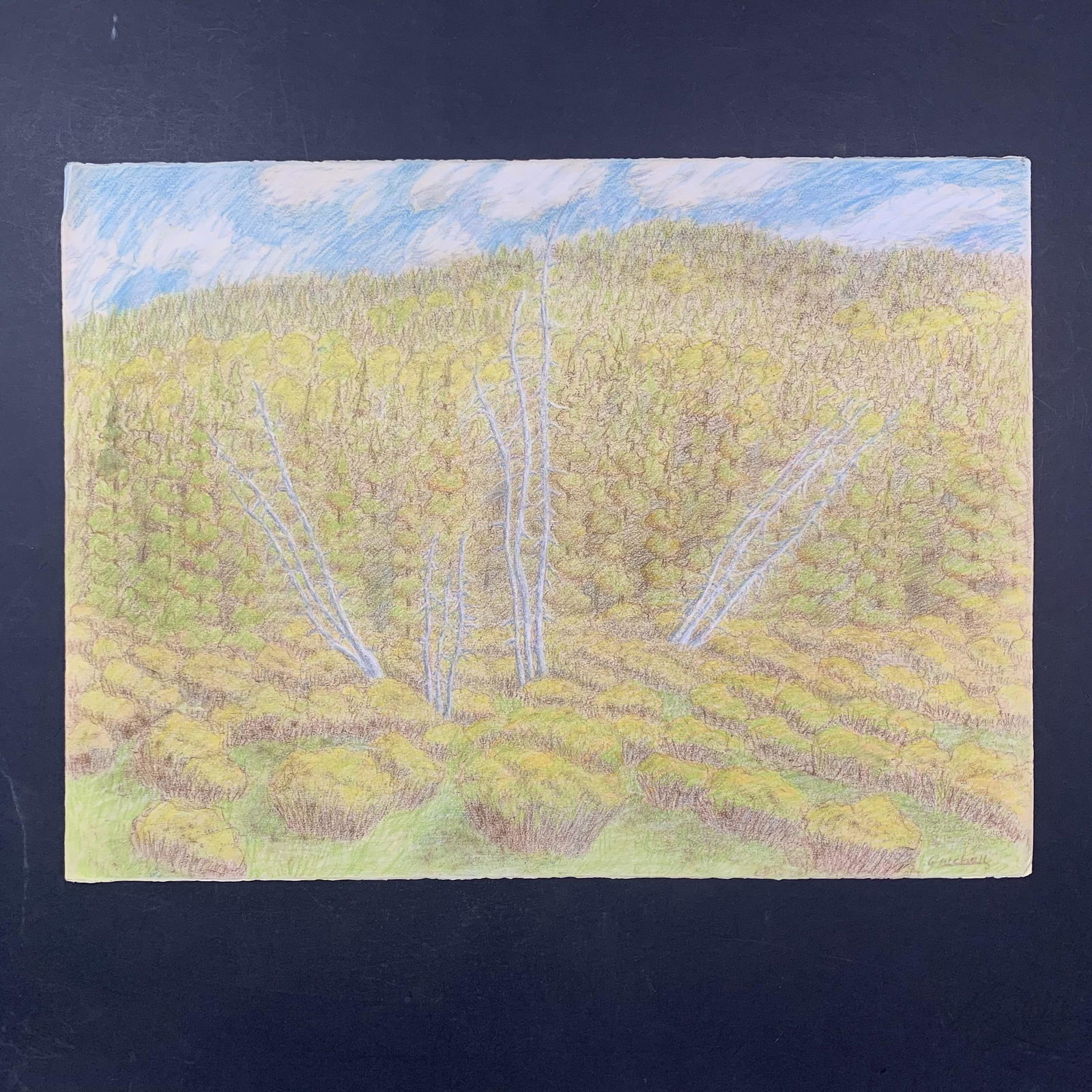 Charles Mitchell, Untitled, Original Pastel on Paper (1 of 1)