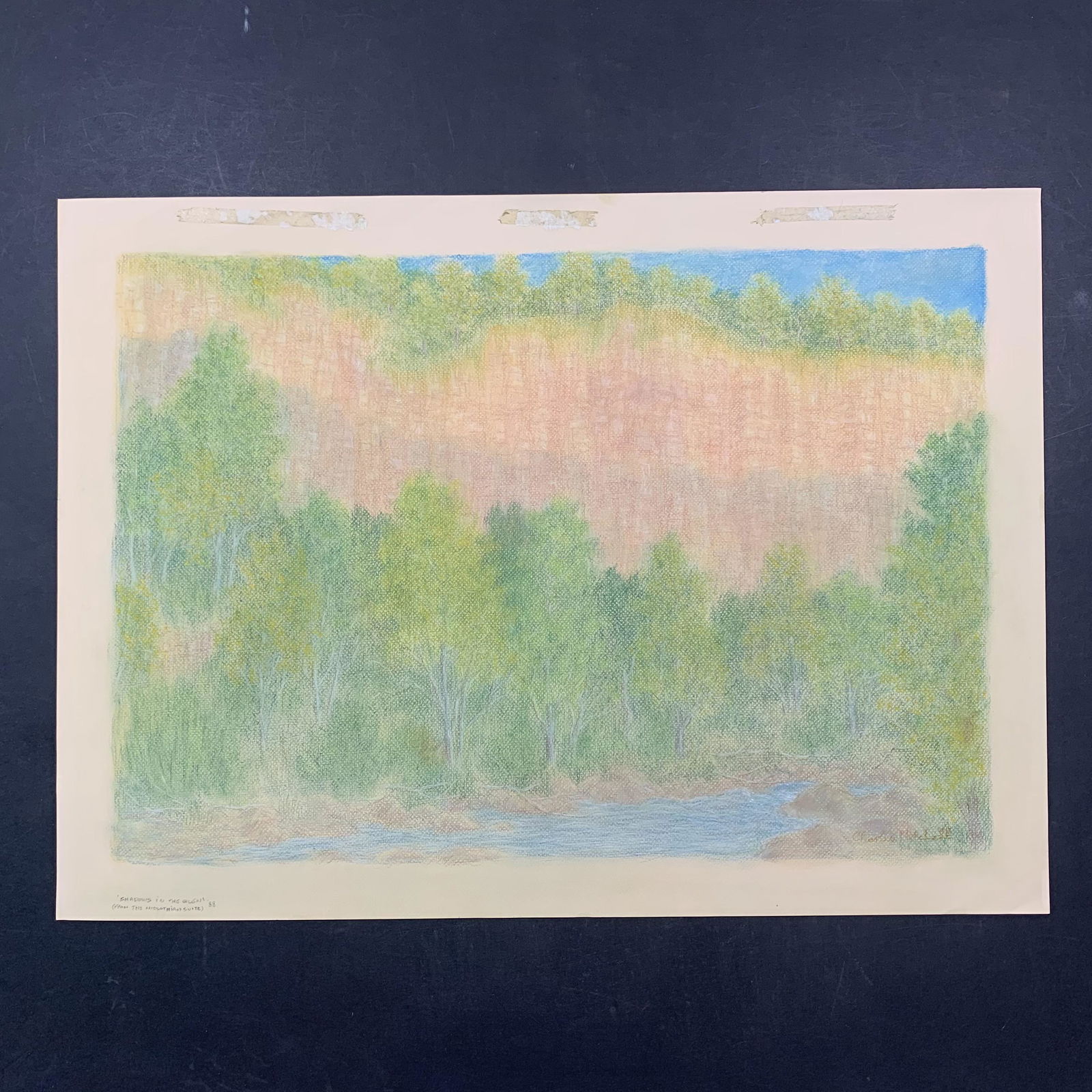 Charles Mitchell's "Shadows in the Glen" Pastel on Paper (1 of 1)