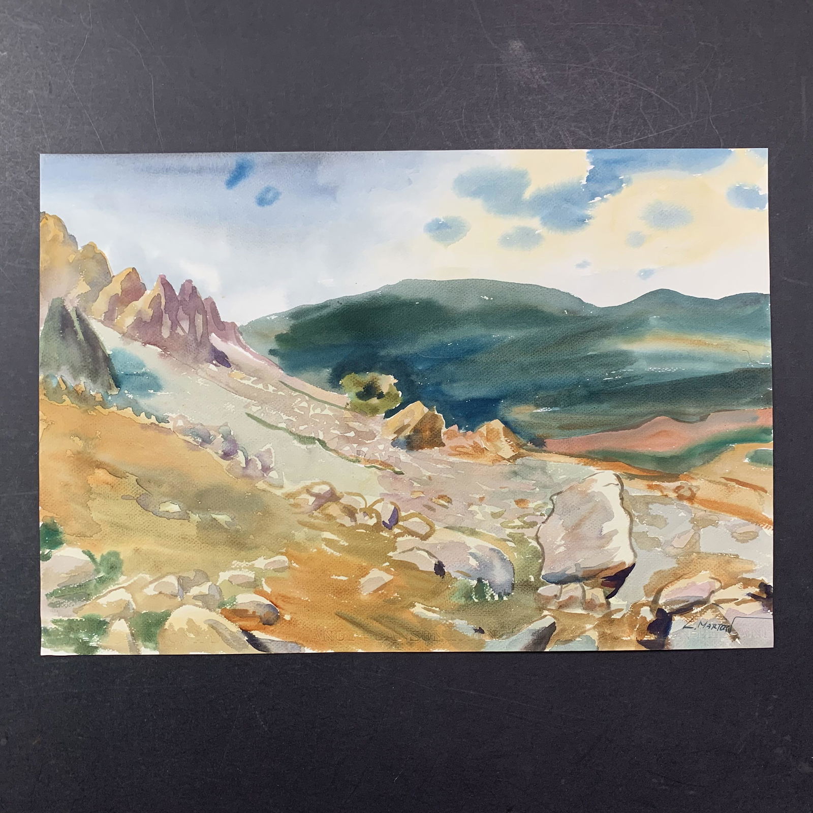 L. Marton's "Mountainside" Original Print (1 of 1)