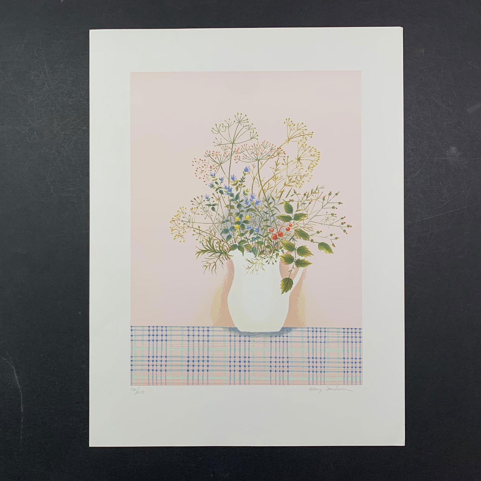 Mary Faulconer's "Herbs on Pink Background" Limited Edition Print (1 of 1)
