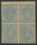 USA - Confederate States 1862, #6 5c blue block of four, unused NG FORGERY