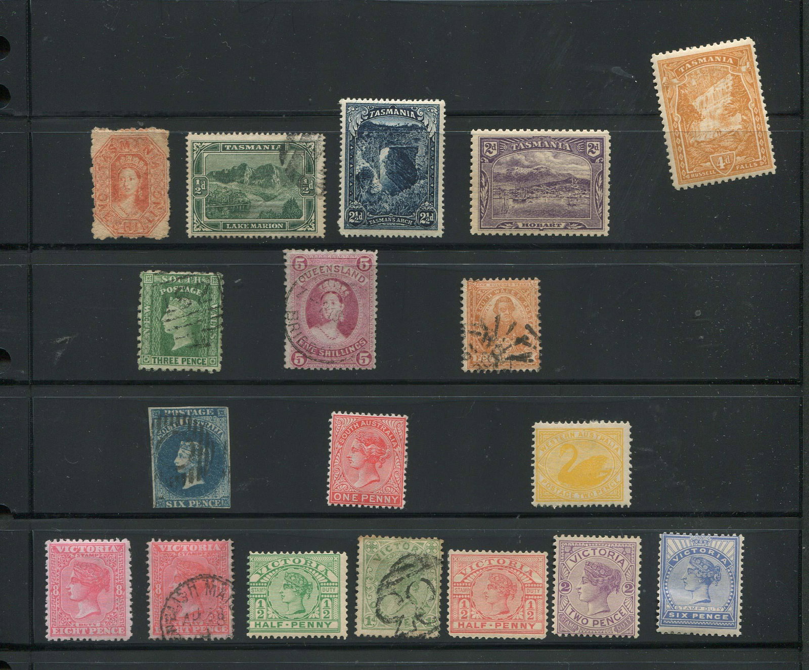 Austrailian States 1858-1900, a mint and used group of eighteen stamps, will catalogue over $650: Austrailian States 1858-1900, a mint and used group of eighteen stamps, will catalogue over $650 Scott 2021, appears mostly f-vf