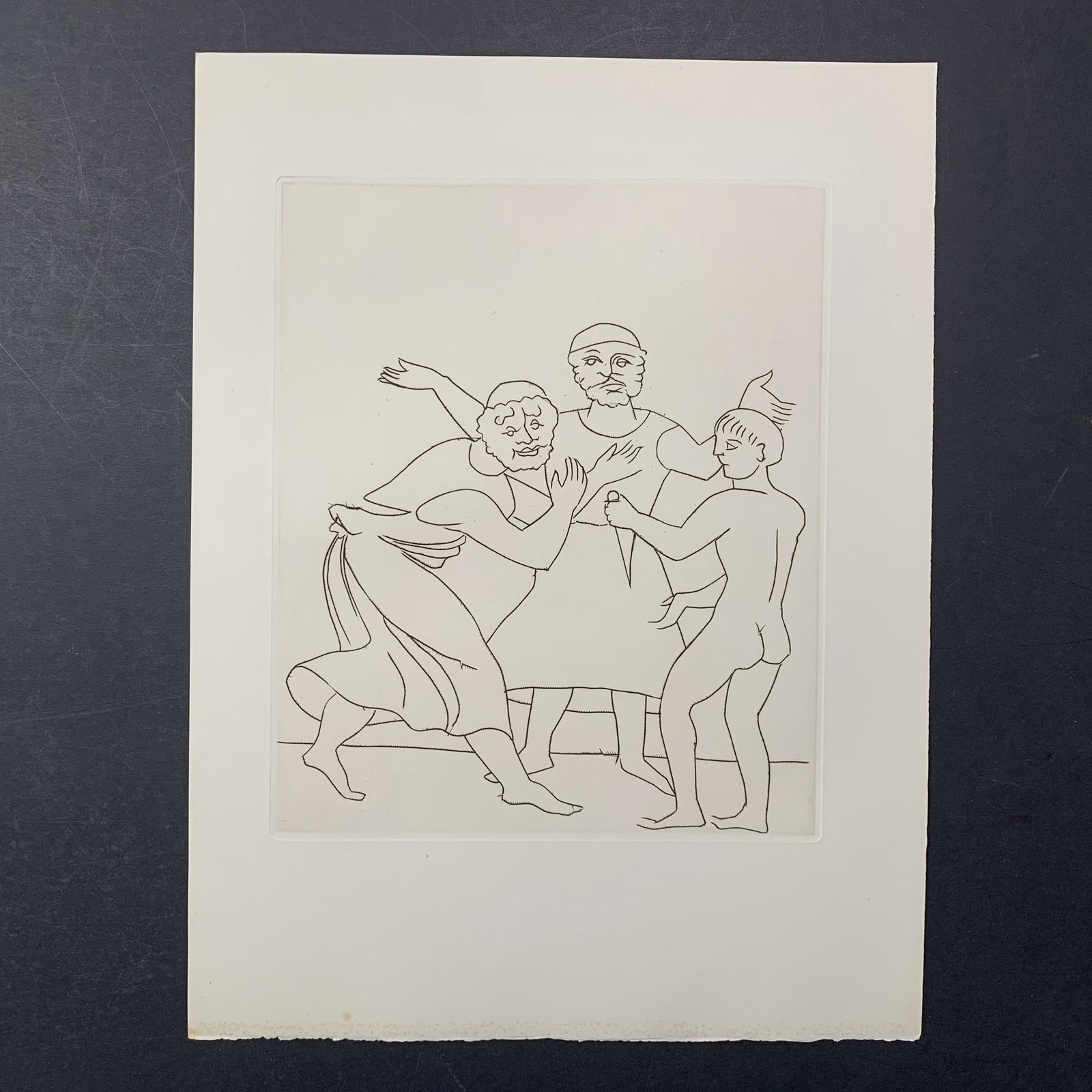 Andre Derain, Untitled, Illustration Engraving From "Le Satyricon": Andre Derain, Untitled, Illustration engraving from the book "Le Satyricon". This piece is in excellent condition. Image: 9 3/4" x 11 1/2". Paper: 13" x 17 1/2".