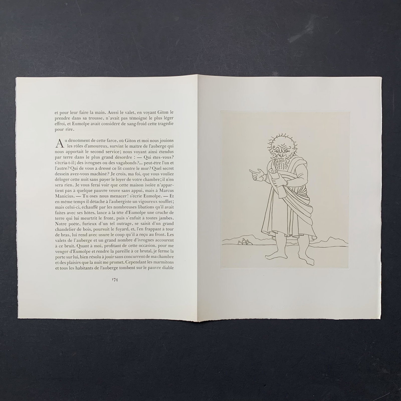 Andre Derain, Untitled, Illustration Engraving From "Le Satyricon": Andre Derain, Untitled, Illustration engraving from the book "Le Satyricon". This piece is in excellent condition. Image: 9 3/4" x 11 1/2". Paper: 13" x 17 1/2".