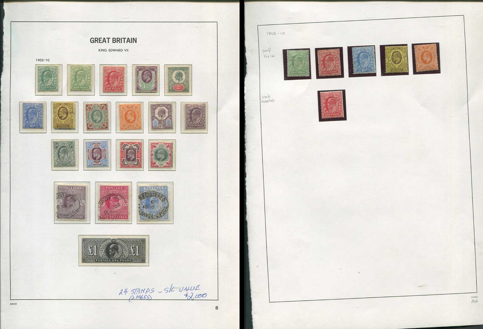 Great Britain 1902-1910 #127/#150 Edward VII Stamp Collection (1 of 3)