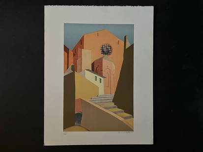 Clarence Holbrook Carter's "Siena Steps" Limited Edition Print: Clarence Holbrook Carter's "Siena Steps" limited edition print, signed and dated lower right, and numbered 104/200 lower left. Image: 20" x 13". Paper: 25 3/4" x 20".